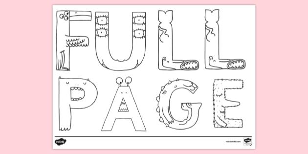 FREE! - Full Page Alphabet Letters | Colouring Sheets