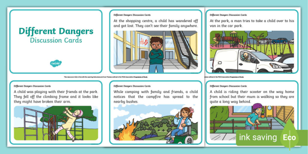 Safety Outside Dangers Discussion Cards (teacher made)