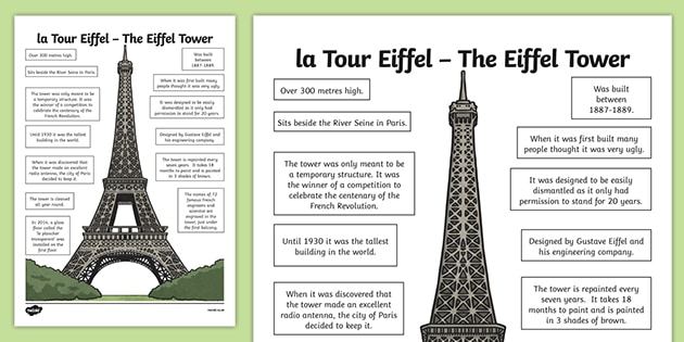 Eiffel Tower Facts for Kids Poster (teacher made)