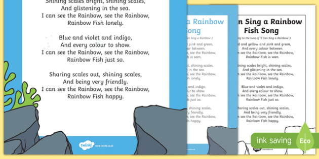 Free I Can Sing A Rainbow Fish Song To Support Teaching On The Rainbow