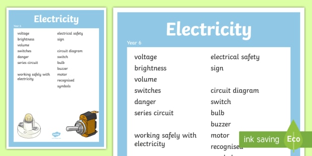 electricity homework year 6