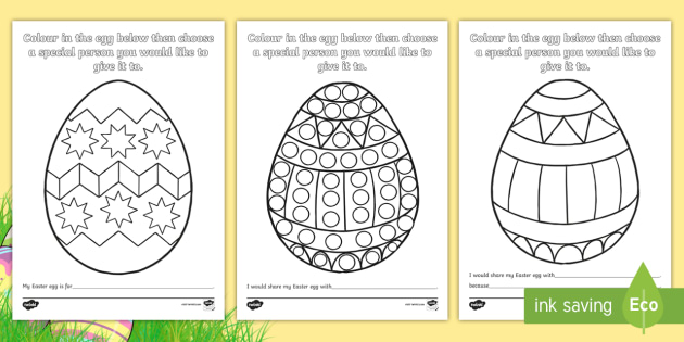 easter egg sharing coloring pages teacher made