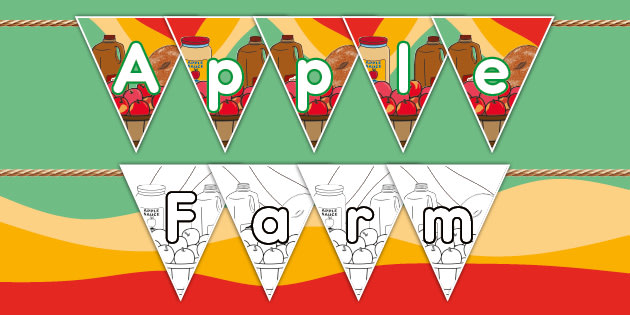 Apple Farm Stand Dramatic Play Bunting (teacher made)