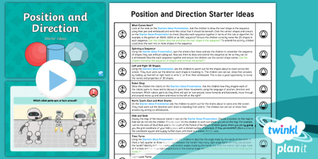 Year 2 Geometry - Position And Direction Primary Resources - Plan