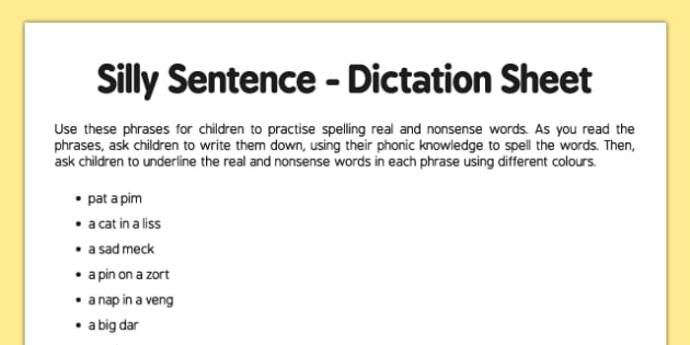 silly-sentence-teacher-dictation-sheet-teacher-made