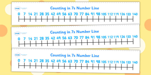 Free Counting In 7s Number Line Count Counting Aid