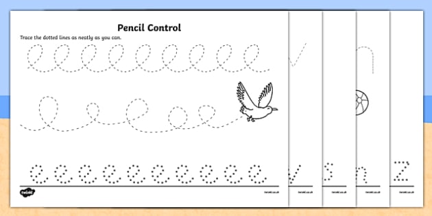 seaside pencil control worksheet pack primary resources