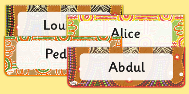 editable-aboriginal-style-border-desk-labels