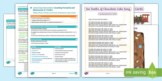 👉 Year 3 Maths Same-Day Intervention Plan: Counting in Tenths