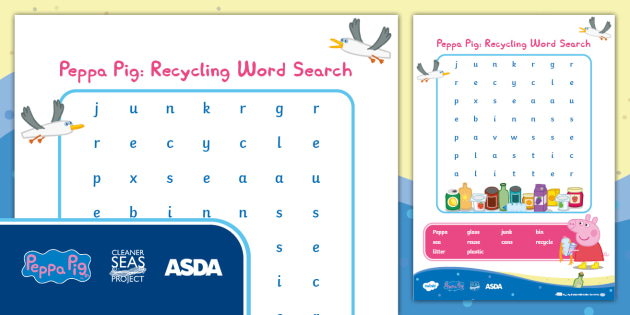 free peppa pig word search recycling resources twinkl