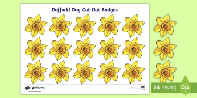 FREE! - Daffodil Day Cut Out Badges Paper Craft