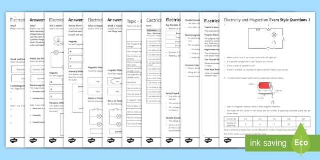 electricity and magnetism worksheet