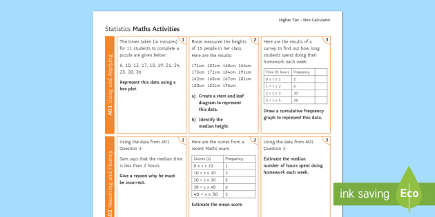 Gcse Statistics Revision Higher Level Ks4 Maths Beyond