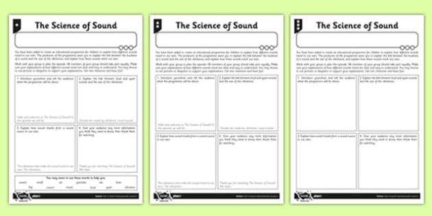 science of sound differentiated worksheet worksheet