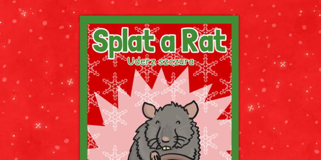 Christmas Themed Splat a Rat Poster Polish Translation