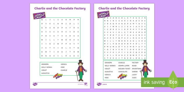 Free Word Search To Support Teaching On Charlie And The Chocolate Factory
