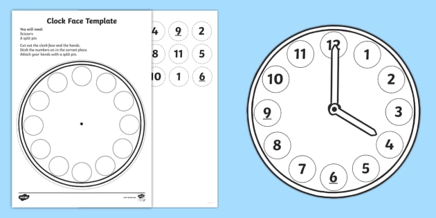 interactive clock face ks1 teacher made