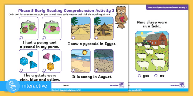 Interactive Pdf Phase 5 Early Reading Comprehension Activity 2