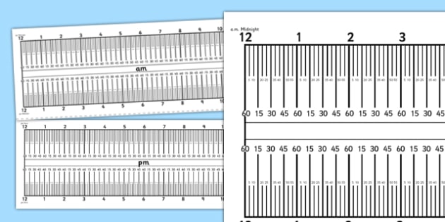 elapsed 5 minute interval time ruler teacher made