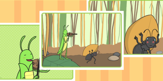 grasshopper and ant cartoon