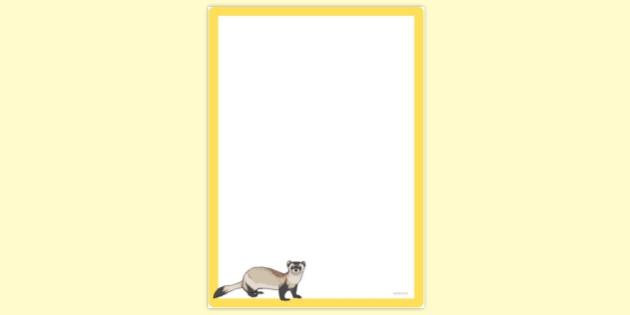 FREE! - Simple Blank Black Footed Ferret Page Border | Twinkl