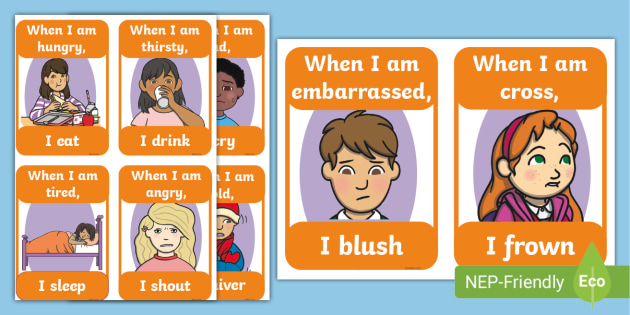 Emotions and Verbs Sentence Flash Cards (teacher made)