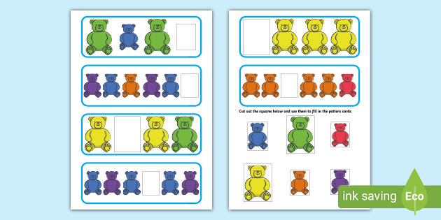 👉 Sorting Bear Pattern Cards Activity (Teacher-Made) sorting-bear-pattern-cards-activity-teacher-made