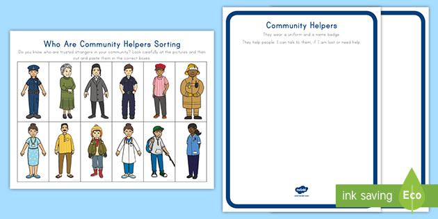 Who Are Community Helpers Sorting Activity Teacher Made