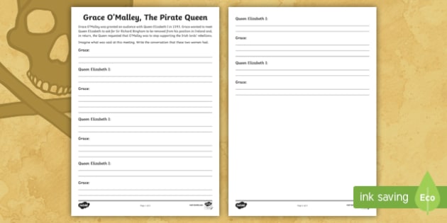 Grace O&#x27;Malley Meets Queen Elizabeth I Worksheet