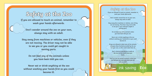 T T 21694 Safety At The Zoo Poster  Ver 1 