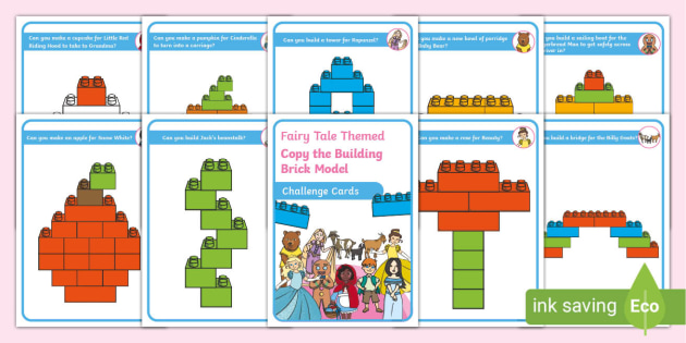 👉 Fairy Tale Copy the Building Brick Model Challenge Cards