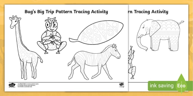 Bug's Big Trip Pattern Tracing Activity (teacher made)