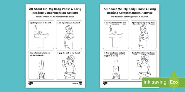 Phase 4 My Body EYFS Reading Comprehension Activity