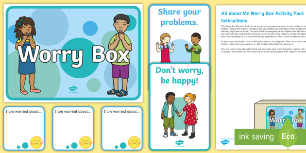 All About Me Worry Box Activity Pack (teacher made)