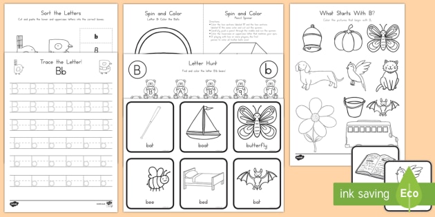 Letter B Activity Pack - Alphabet Packets, Letter B, EYFS, KS1