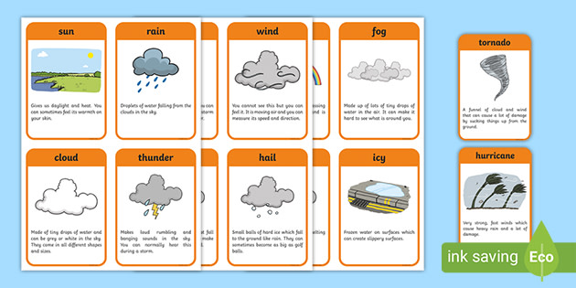 New Types Of Weather Flashcards Teacher Made