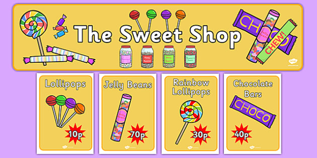 Sweet Shop Role Play Display Banner Sweets Shop Role Play