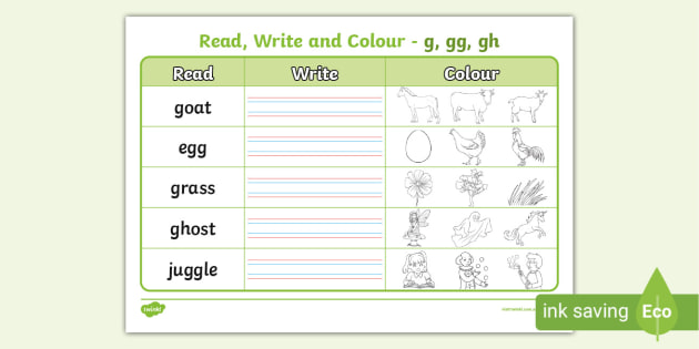 Read, Write and Colour (teacher made)