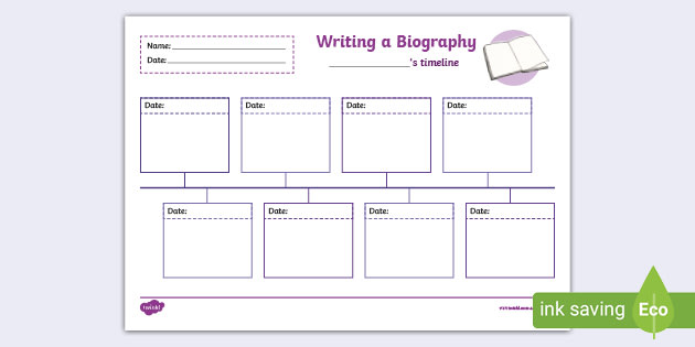 Timeline Template for planning Biography Writing