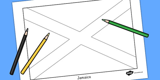 Jamaica Flag Colouring Sheet (teacher made)