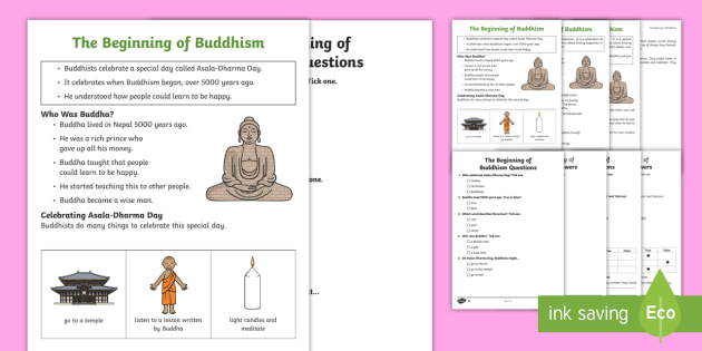 ks1 the beginning of buddhism differentiated reading comprehension activity