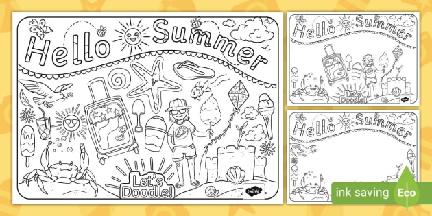CfE　Summer　Doodle　Colouring　Level　Pages　First　Twinkl