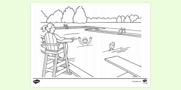 FREE! - Children Swimming Colouring Sheet | Colouring Sheets