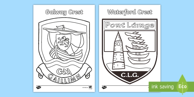 All Ireland Hurling Final County Crests Colouring Pages