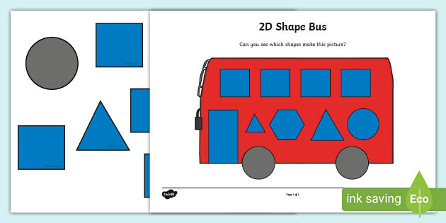 bus coloring pages preschool shapes