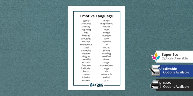 Emotive Vocabulary Ideas Display (teacher made) Twinkl