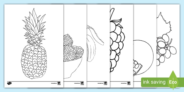 Download Fruit Picture Outlines Pineapple Template Colouring Page