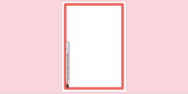 FREE! - Simple Blank Thermometer Page Border | Page Borders | Twinkl