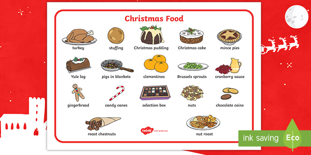 Christmas Food Word Mat (teacher made)