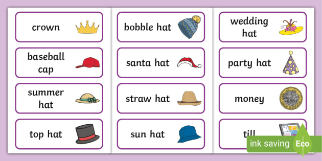 Hat Shop Word Cards teacher made Twinkl